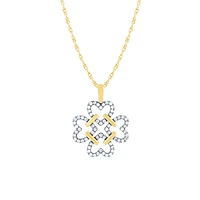 Clover Heart Diamond Pendant Necklace in 10K Yellow Gold (0.25 ct tw)