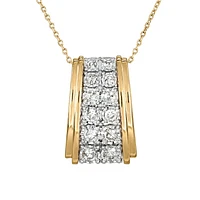 Diamond Cluster Necklace In 10K Yellow and White Gold (0.50ct tw)