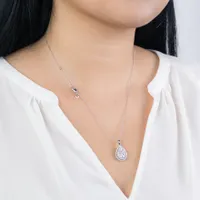 - Elise - Pear Shaped Diamond Cluster Pendant In 10K White Gold (0.50