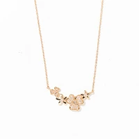 Flower Diamond Cluster Necklace in 10K Yellow Gold (0.16 ct tw)