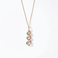 Vertical Diamond Pendant in 10K Yellow and White Gold (0.40 ct tw)