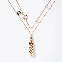Vertical Diamond Pendant in 10K Yellow and White Gold (0.40 ct tw)