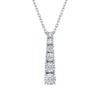 Diamond Drop Pendant in 10K White Gold (0.20 ct tw)