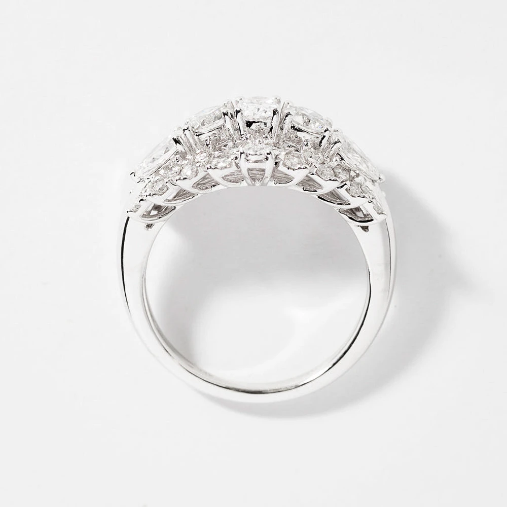 Diamond Cluster Ring 14K White Gold (1.72 ct tw)