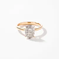 Oval Diamond Cluster Ring 10K Yellow and White Gold (0.40 ct tw)