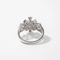 Diamond Cluster Ring 10K White Gold (0.50 ct tw)
