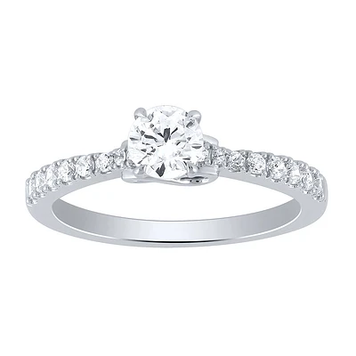 Diamond Engagement Ring with Infinity Side Design 14K White Gold (0