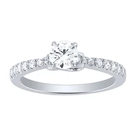 Diamond Engagement Ring with Infinity Side Design 14K White Gold (0