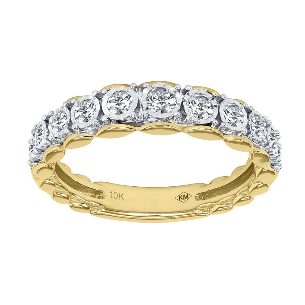 Diamond Anniversary Band 10K Yellow and White Gold (0.40 ct tw)