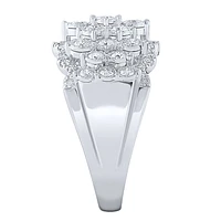- Majestic Diamond Cluster Ring 10K White Gold (1.00 ct tw)