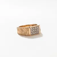 Men’s Woven Pattern Diamond Ring 10K Yellow Gold (0.50 ct tw)