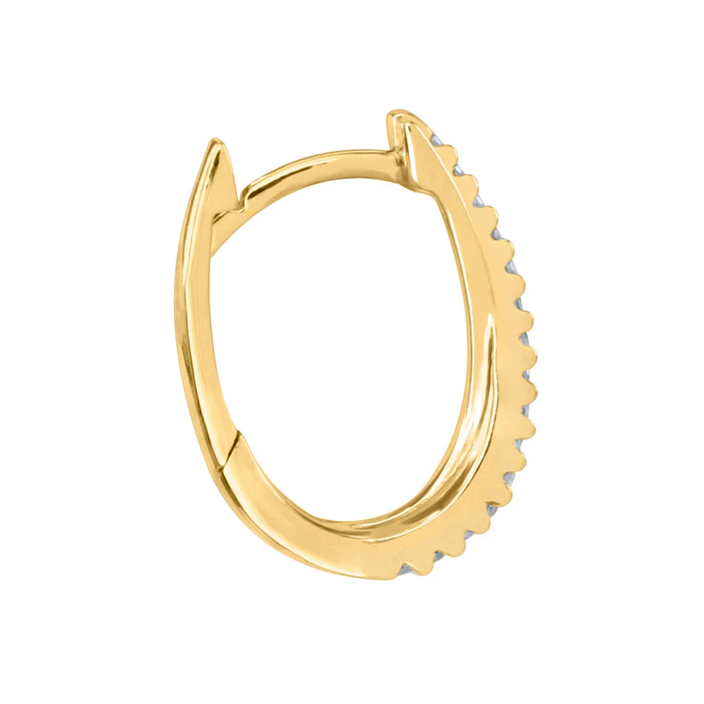 Diamond Hoop Earrings in 10K Gold ( ct tw