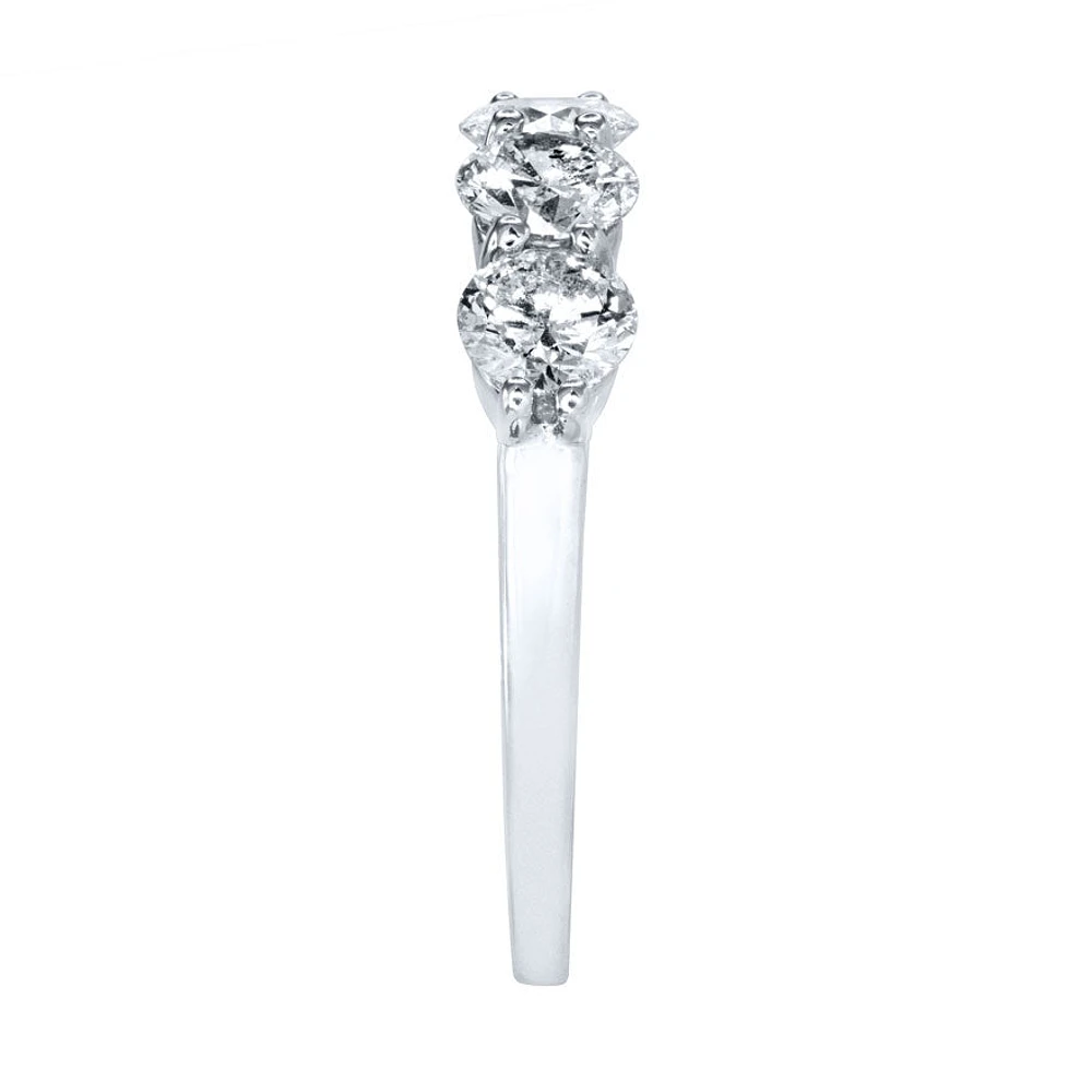 Five Stone Canadian Diamond Anniversary Ring 14K White Gold (1.50ct