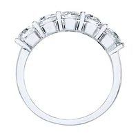 Five Stone Canadian Diamond Anniversary Ring 14K White Gold (1.50ct