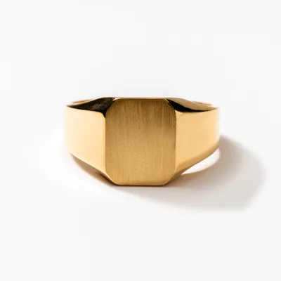 Men's Square Signet Ring 10K Yellow Gold