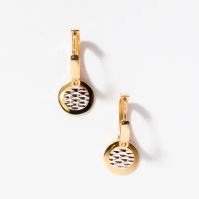 Diamond Cut Gold Hoop Earrings in 10K Yellow Gold