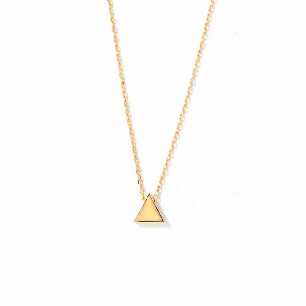 Triangle Gold Pendant in 10K Yellow Gold