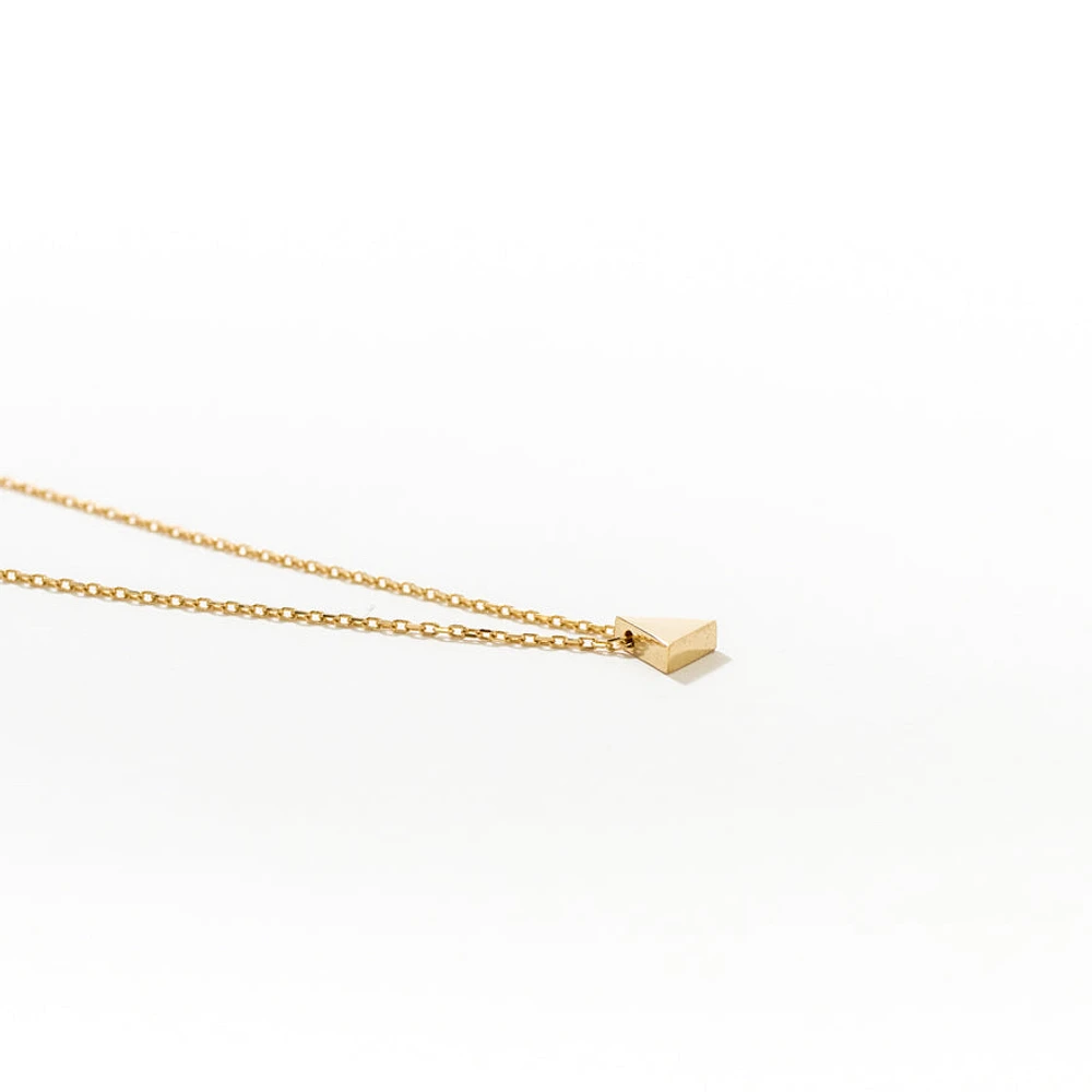 Triangle Gold Pendant in 10K Yellow Gold