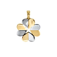 Four Leaf Clover Pendant in 10K White and Yellow Gold