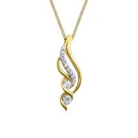 10K Yellow Gold Diamond Cluster Pendant (0.17 ct tw)
