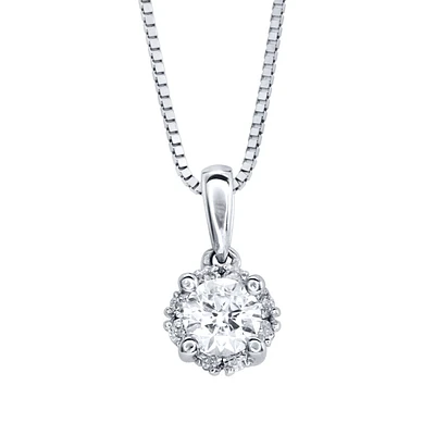 Diamond Pendant Necklace in 14K White Gold ( ct tw