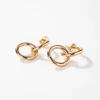 Circle Drop Earrings in 10K Yellow Gold