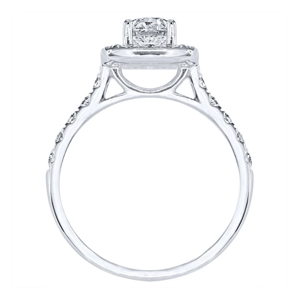 Halo Diamond Engagement Ring 14K White Gold (1.50ct tw)