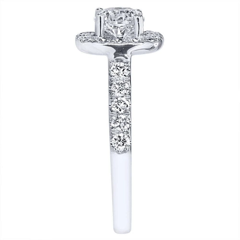 Halo Diamond Engagement Ring 14K White Gold (1.50ct tw)