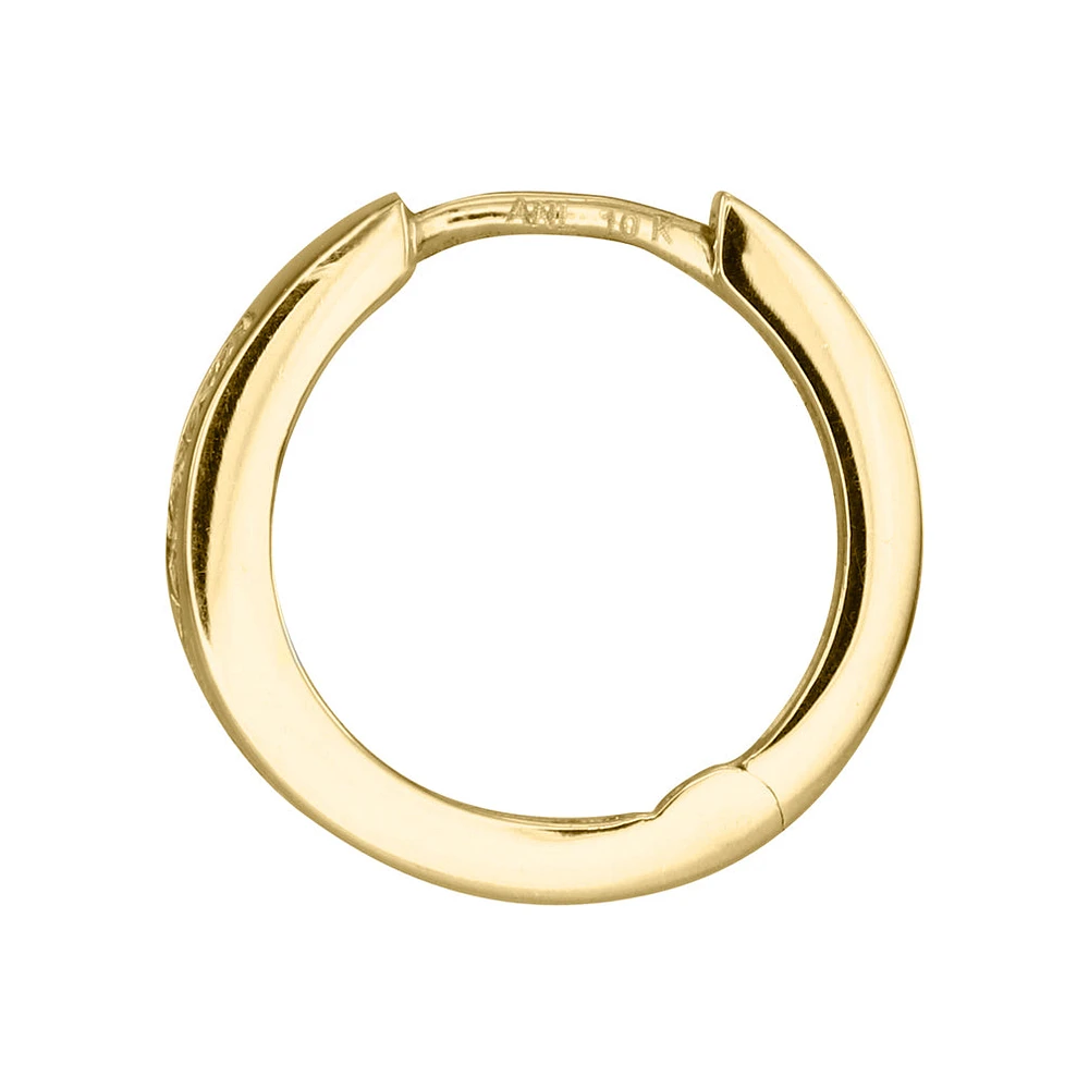 Huggie Diamond Hoop Earrings in 10K Yellow Gold (0.10ct tw)