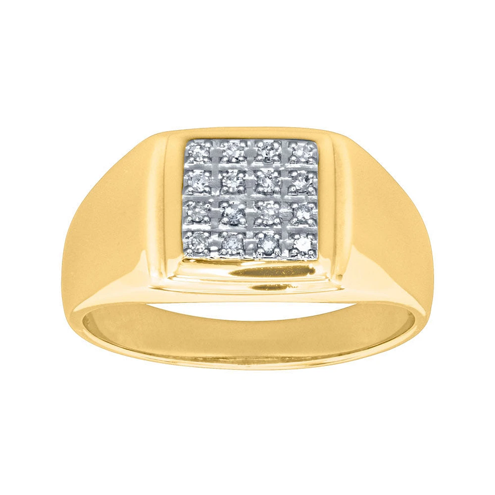 Bold Men's Diamond Ring 10K Yellow Gold (0.12ct tw)