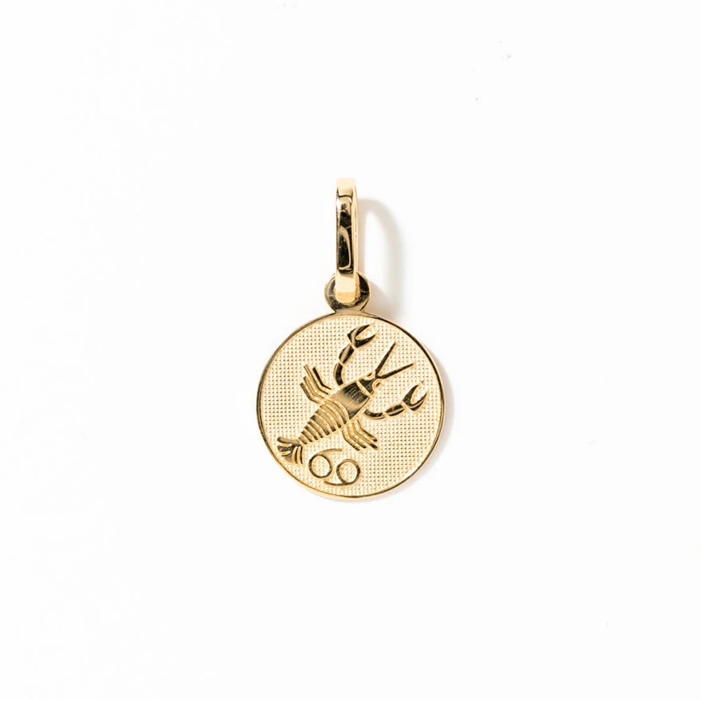 Cancer Charm Pendant in 10K Yellow Gold