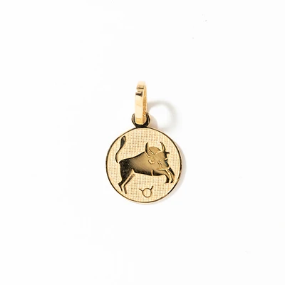 Taurus Charm Pendant in 10K Yellow Gold