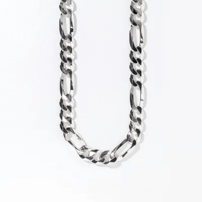 8mm Silver Figaro Chain (24”)