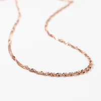 10K White and Rose Gold 1.85mm Singapore Chain (18")