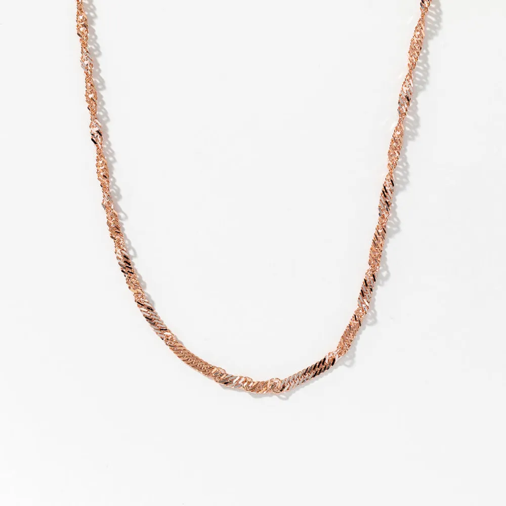 10K White and Rose Gold 1.85mm Singapore Chain (18")