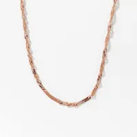 10K White and Rose Gold 1.85mm Singapore Chain (18")