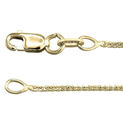 10K Yellow Gold Square 0.8mm Wheat Chain (22")