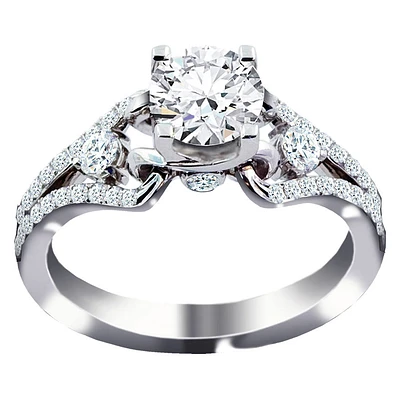 Diamond Engagement Ring 18K White Gold (1.41ct tw)