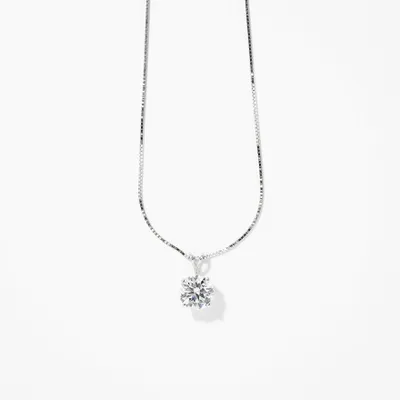 Lab Grown Diamond Necklace in 14K White Gold ( ct tw
