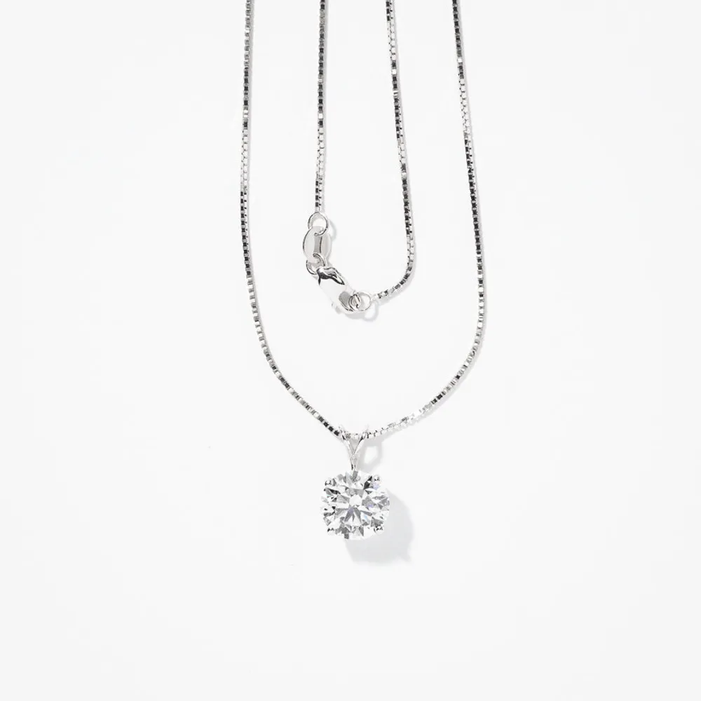 Lab Grown Diamond Necklace in 14K White Gold ( ct tw