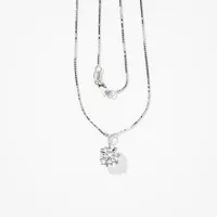 Lab Grown Diamond Necklace in 14K White Gold ( ct tw