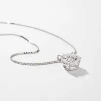 Lab Grown Diamond Necklace in 14K White Gold ( ct tw