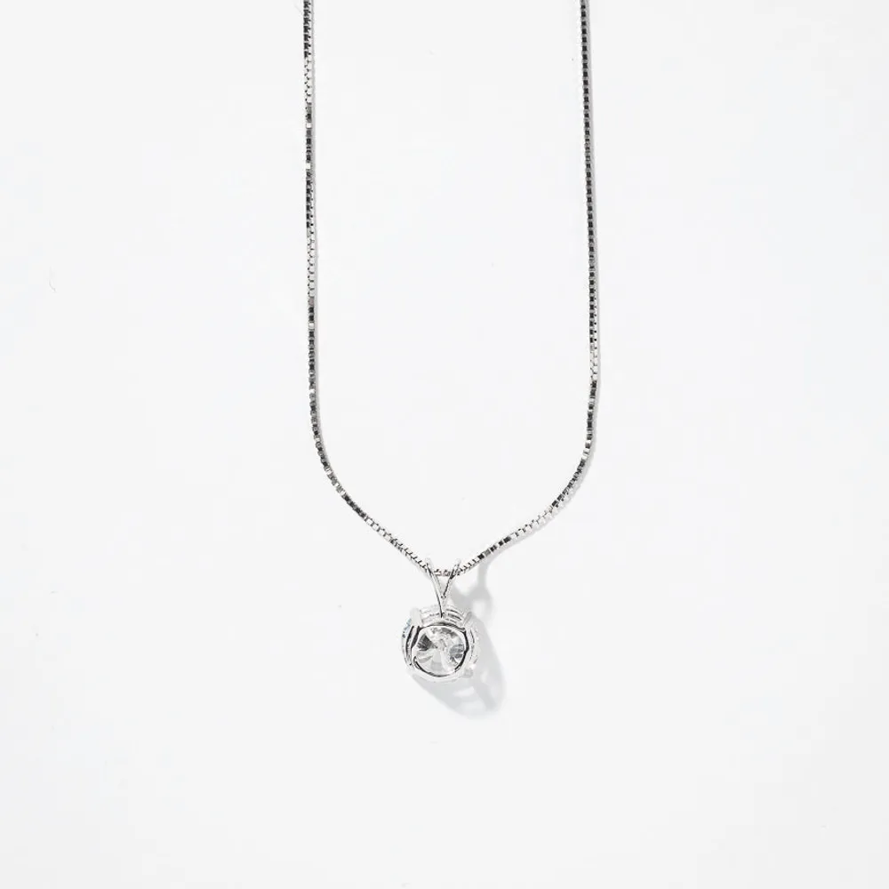 Lab Grown Diamond Necklace in 14K White Gold ( ct tw