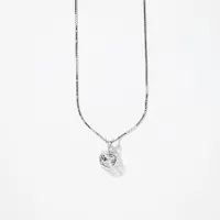 Lab Grown Diamond Necklace in 14K White Gold ( ct tw