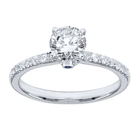 Lumina "Embrace" Ideal Cut Diamond Engagement Ring with Sapphire Accen