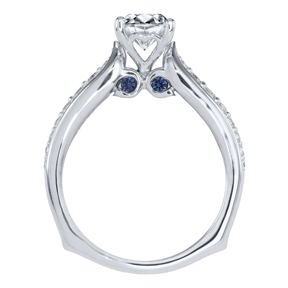 Lumina "Sirena" (0.70ct) Ideal Cut Centre Diamond 18K White Gold Wi