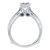 Lumina "Sirena" (0.70ct) Ideal Cut Centre Diamond 18K White Gold Wi