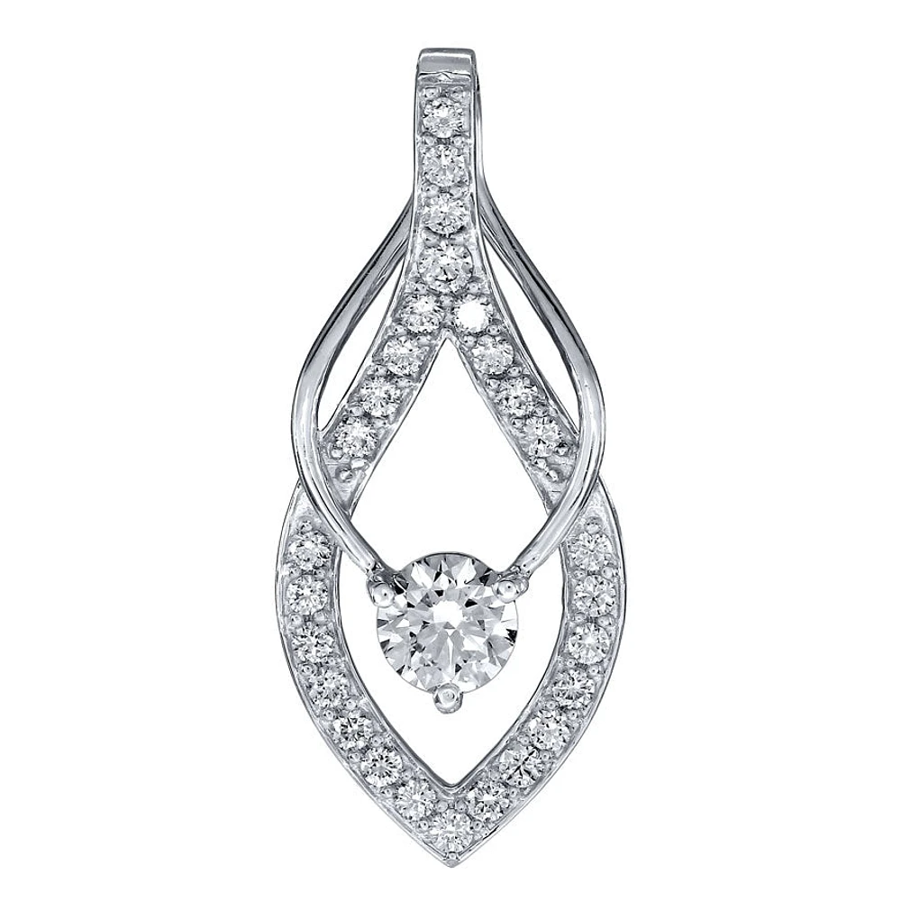 Lumina Ideal Cut Diamond 18K Pendant in White Gold (0.56ct tw)