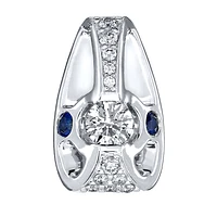 Lumina Ideal Cut Diamond and Sapphire 18K Pendant in White Gold (0.43c