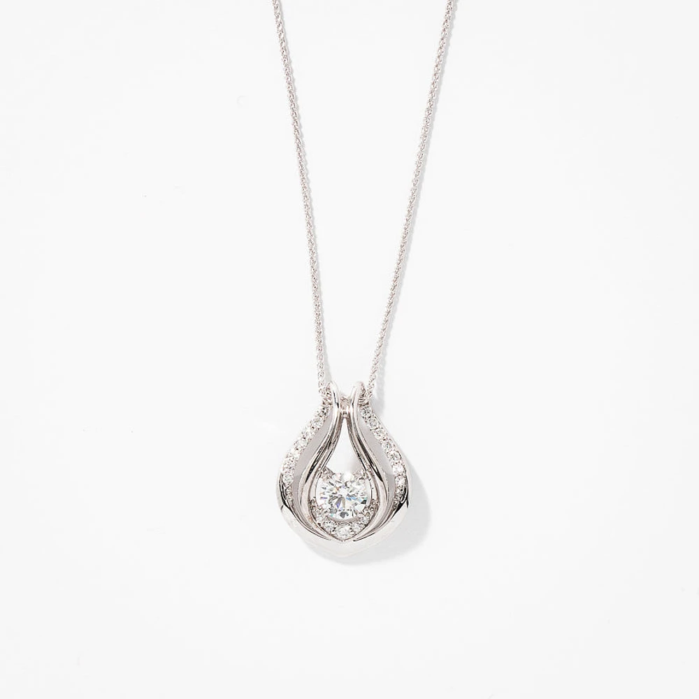 Lumina Ideal Cut Diamond 18K Pendant in White Gold (0.53ct tw)